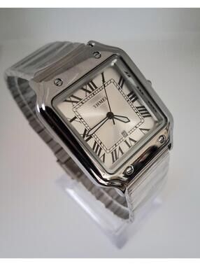 Men's Luxury Square Dial Stainless White Watch
